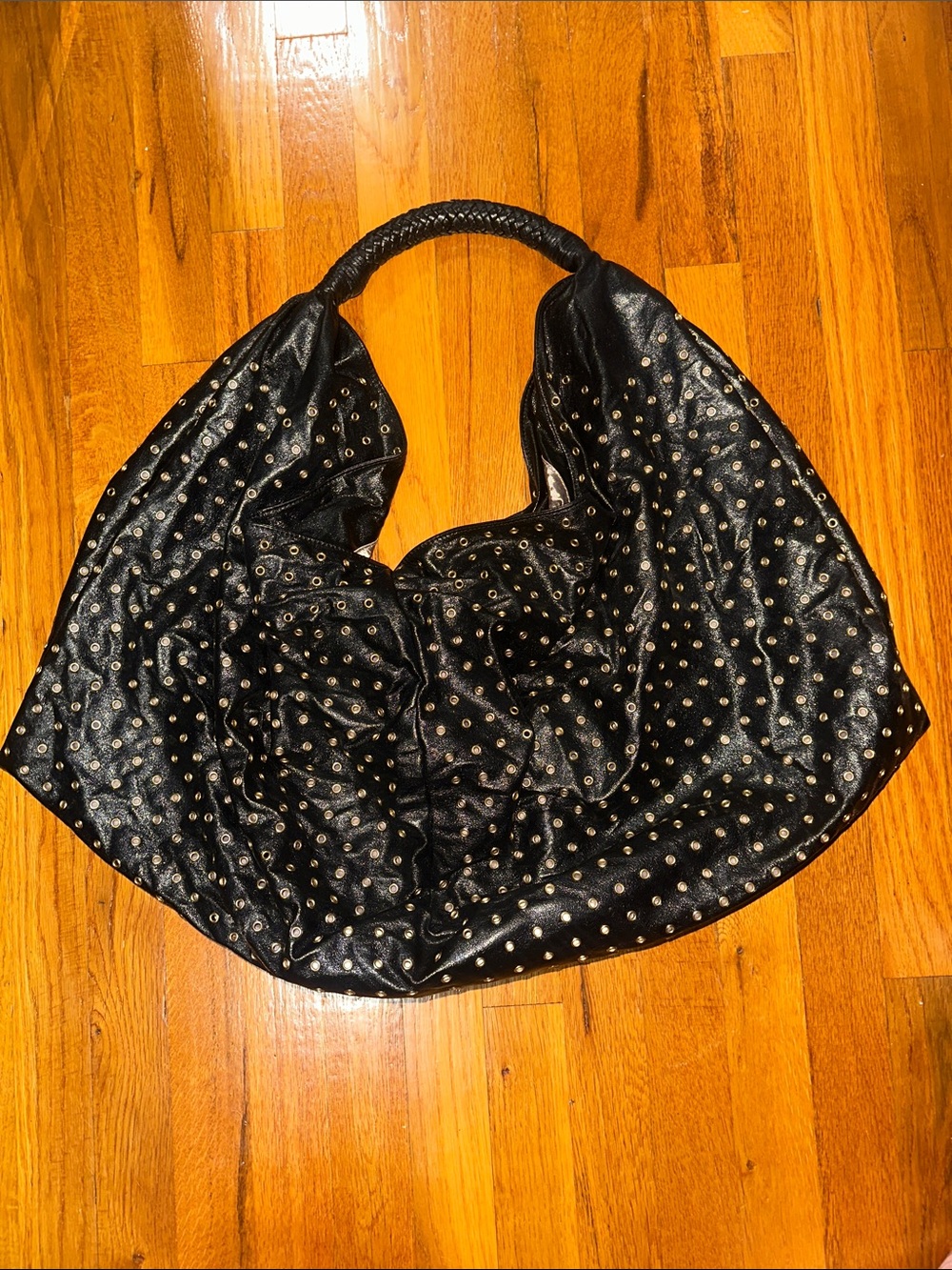 Deux Lux Black Studded Hobo Bag
